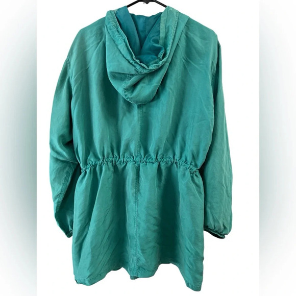 Silk turquoise military style jacket - Picture 4 of 4